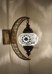 Mozaik Aplik Lamba Hilal Dekoratif Duvar Otantik Aplik Yarım Ay